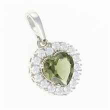 Ciondolo in argento con moldavite e zirconi 274Z