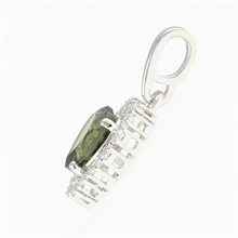 Ciondolo in argento con moldavite e zirconi 274Z