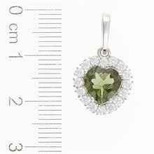 Ciondolo in argento con moldavite e zirconi 274Z