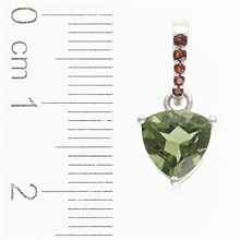 Silver pendant with moldavite and garnets 283G