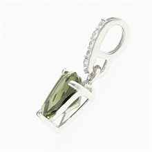 Silver pendant with moldavite and cubic zirconia 283Z