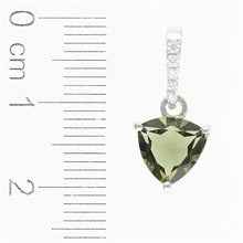 Silver pendant with moldavite and cubic zirconia 283Z
