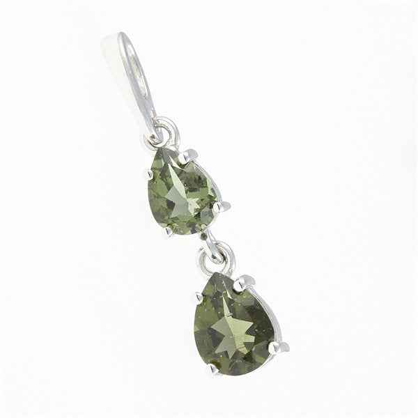Silver pendant with moldavites 313