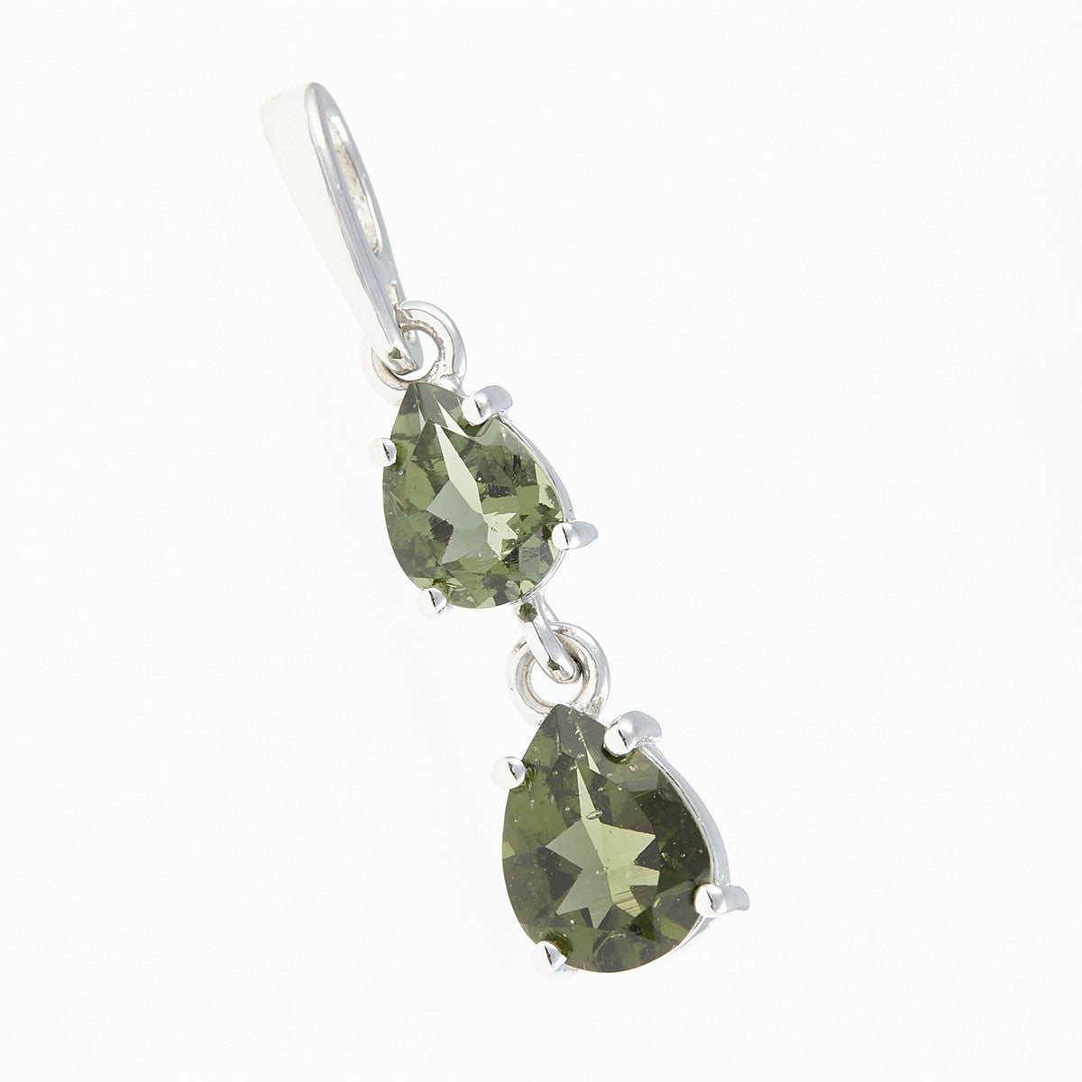 Silver pendant with moldavites 313