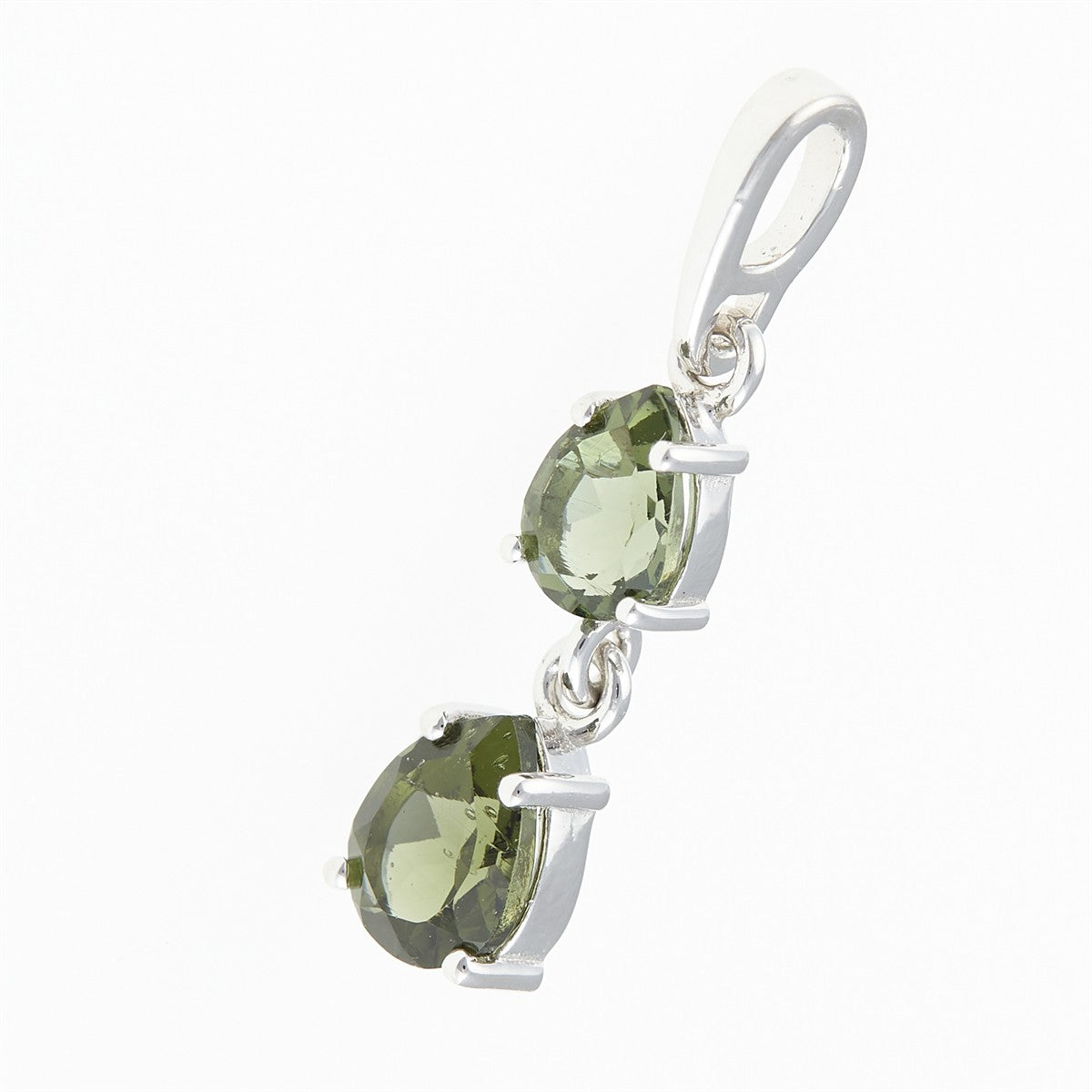 Silver pendant with moldavites 313