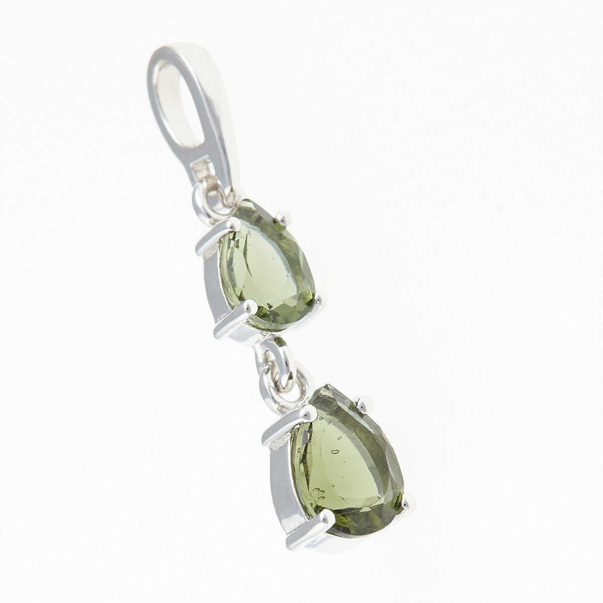 Silver pendant with moldavites 313