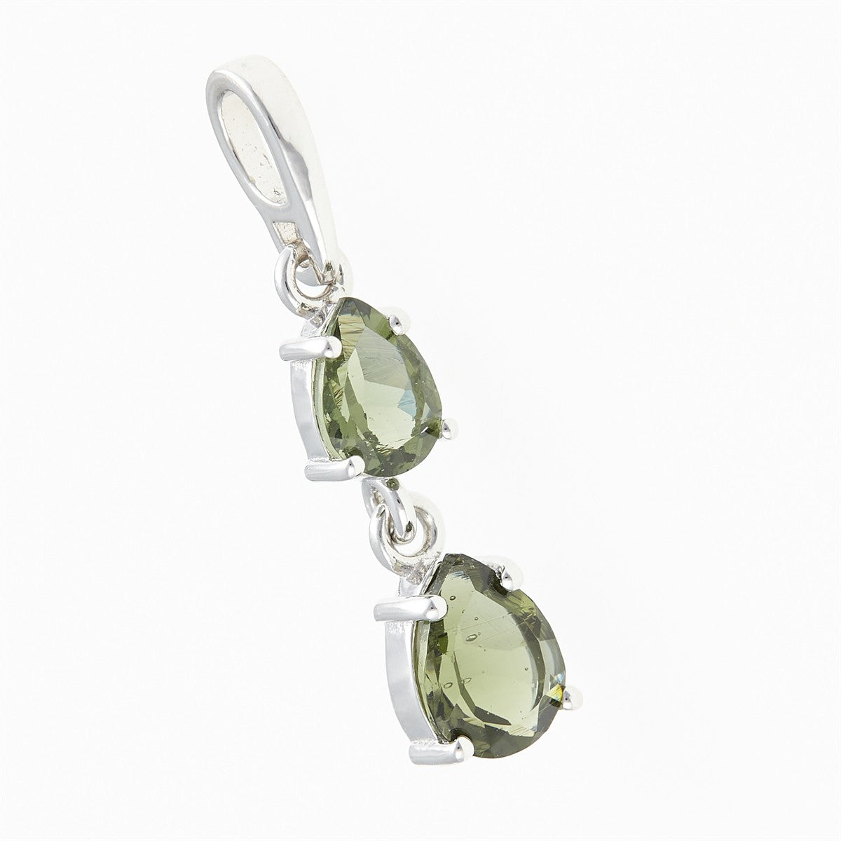Silver pendant with moldavites 313