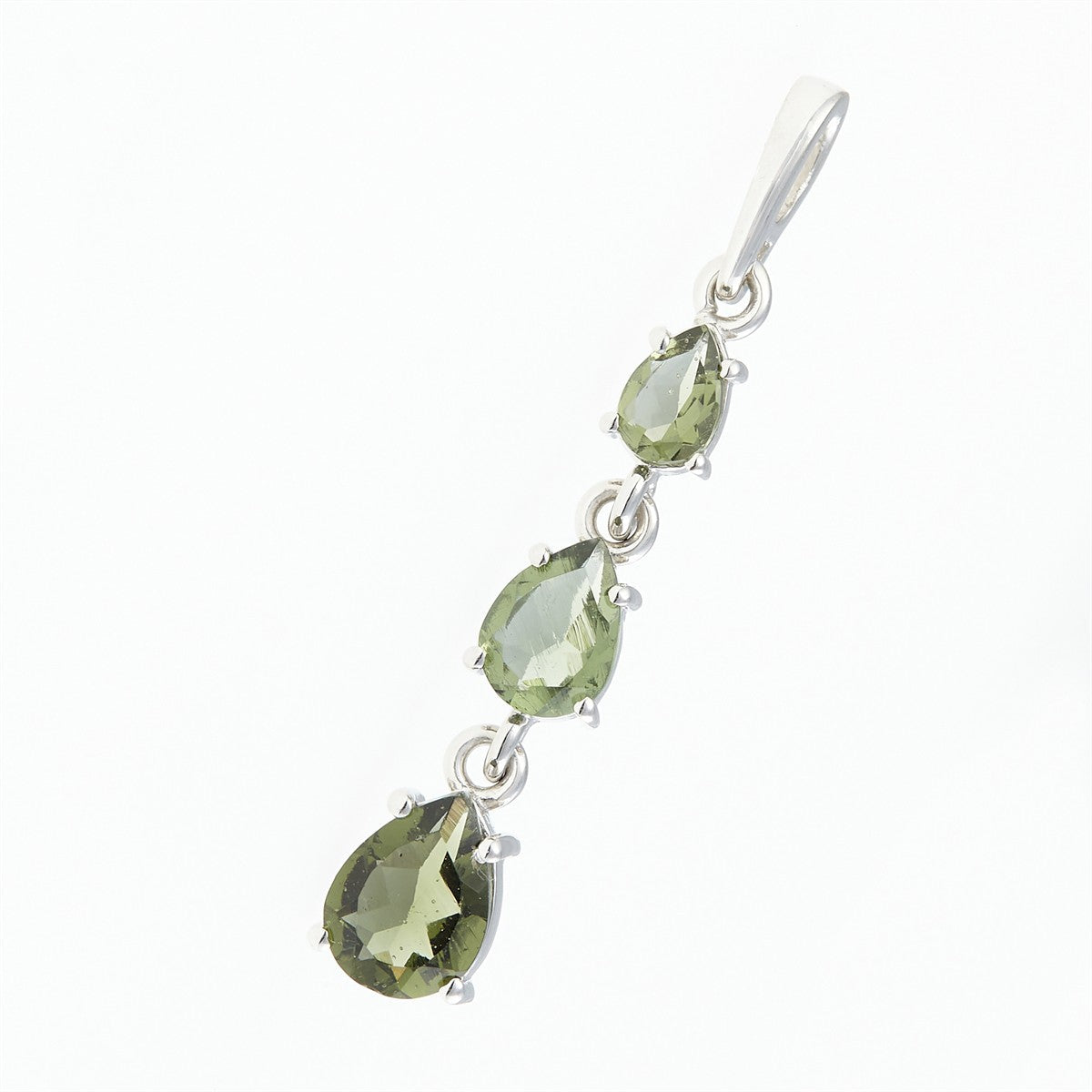 Silver pendant with moldavites 314