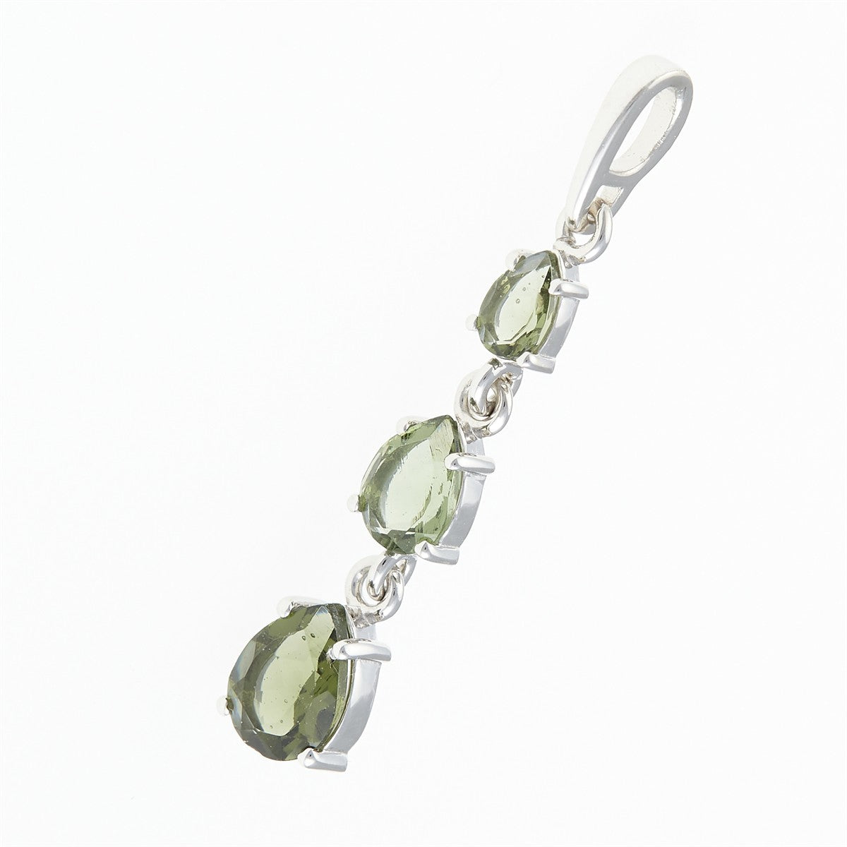 Silver pendant with moldavites 314