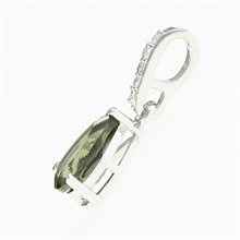 Silver pendant with moldavite and cubic zirconia 328Z