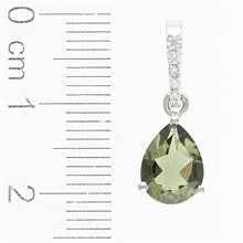 Silver pendant with moldavite and cubic zirconia 328Z