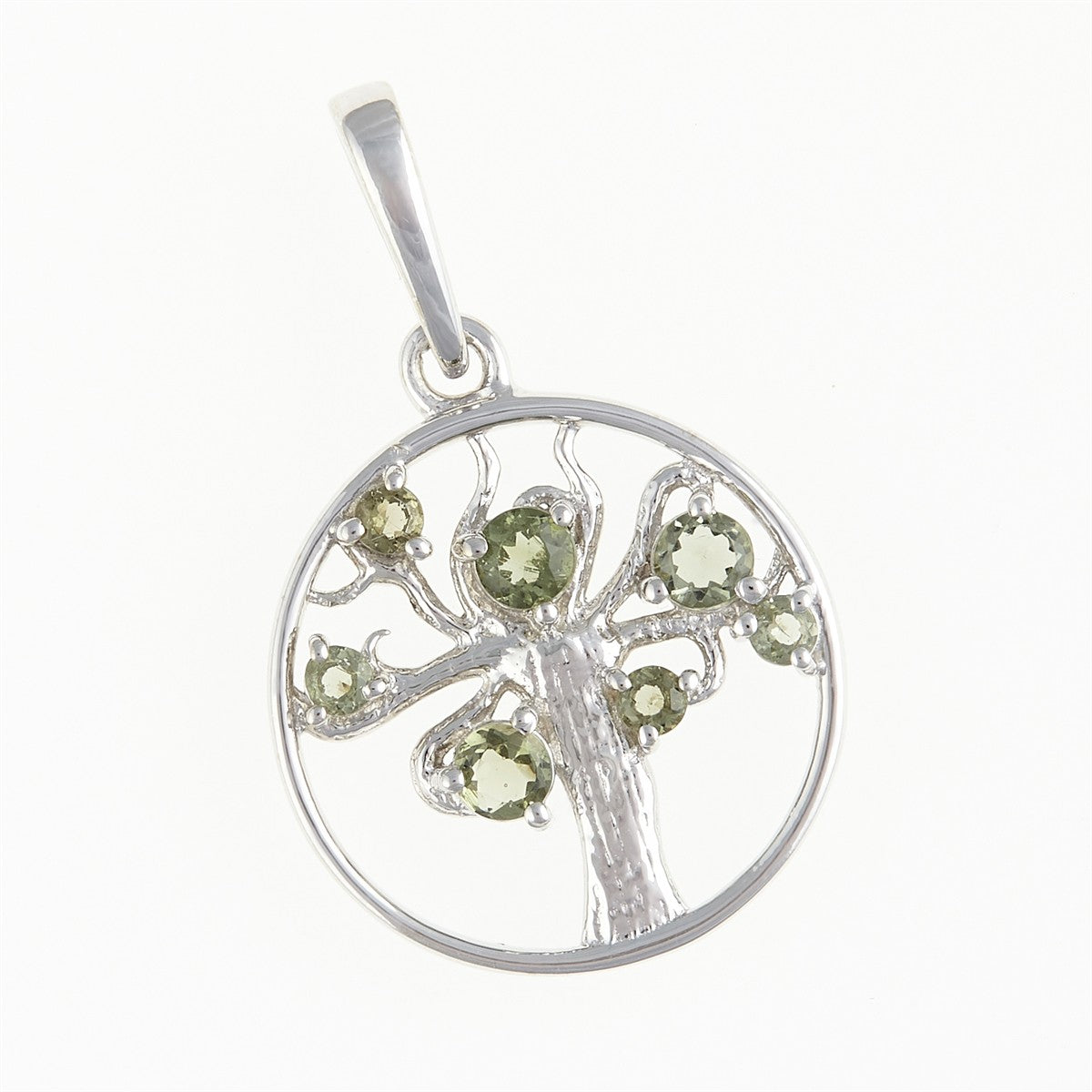 Silver pendant with moldavites - Tree of life 365