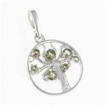 Silver pendant with moldavites - Tree of life 365