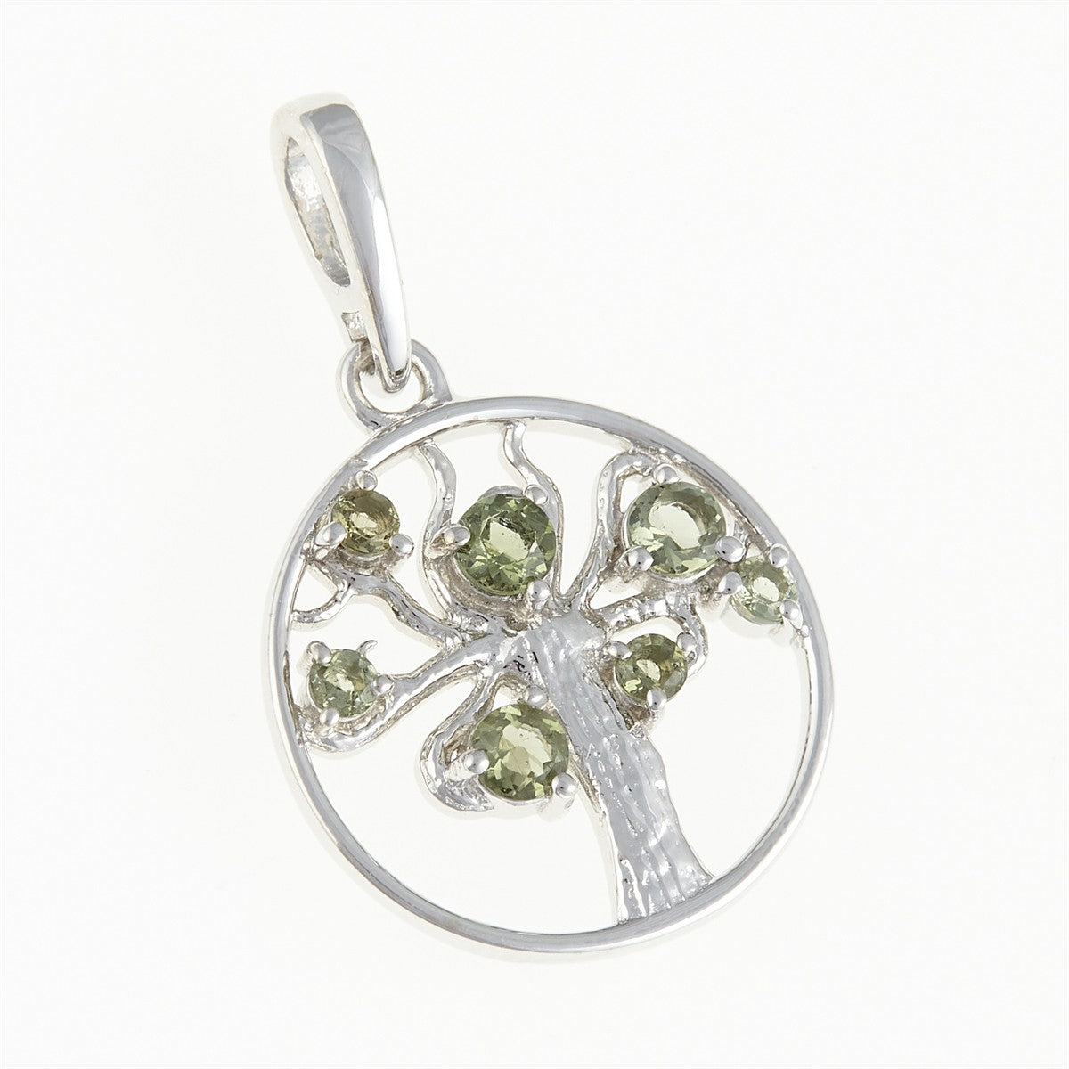 Silver pendant with moldavites - Tree of life 365