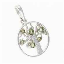 Silver pendant with moldavites - Tree of life 365