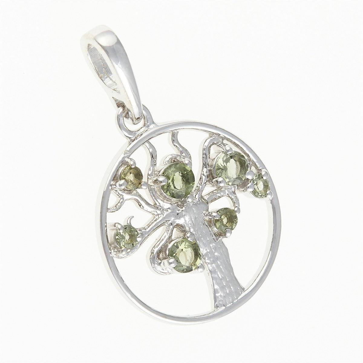 Silver pendant with moldavites - Tree of life 365