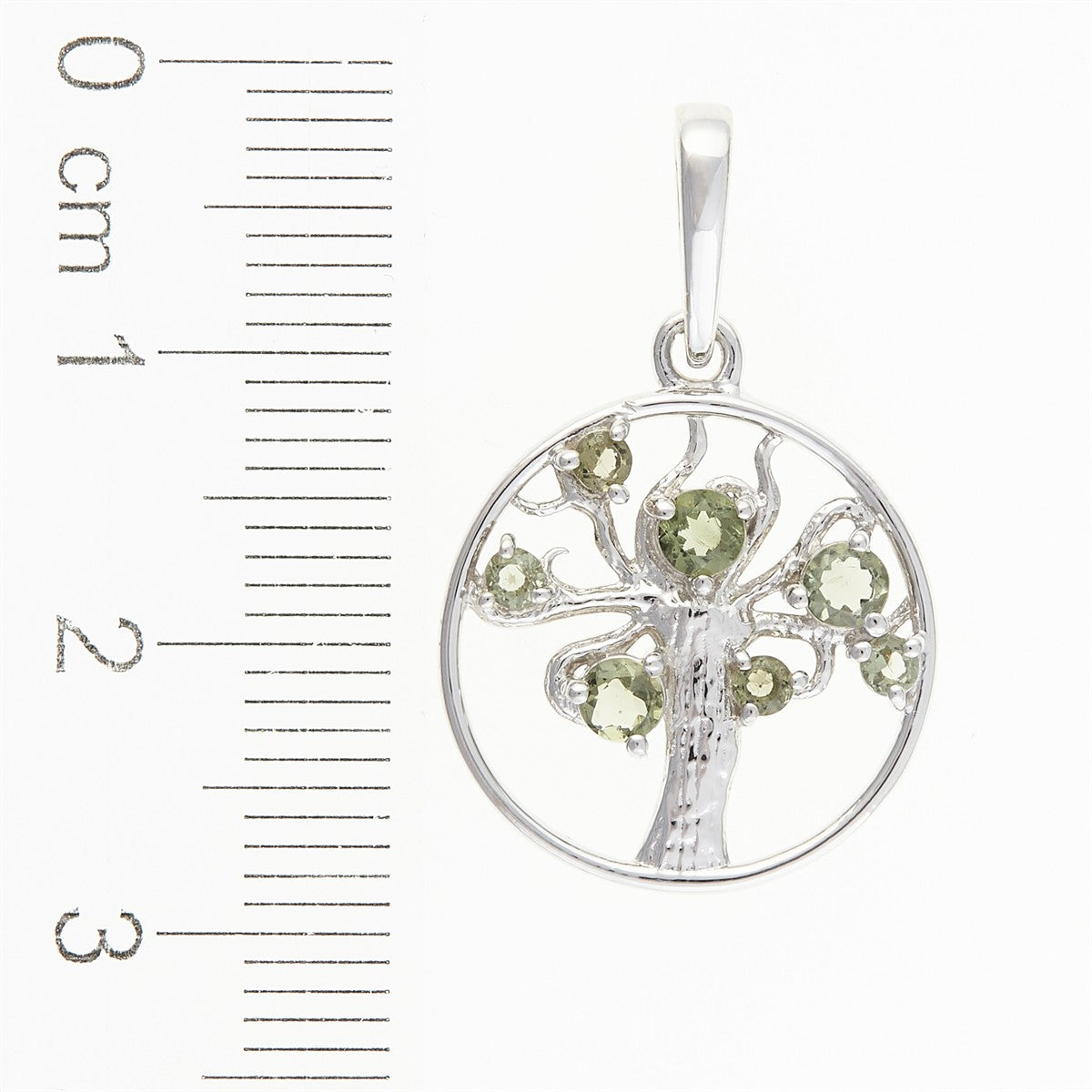 Silver pendant with moldavites - Tree of life 365