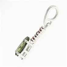 Silver pendant with moldavite and garnets 411G