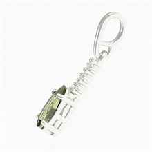 Silver pendant with moldavite and cubic zirconia 411Z