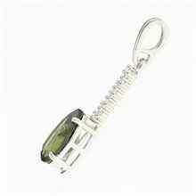 Silver pendant with moldavite and cubic zirconia 412Z