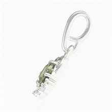 Silver pendant with moldavite and cubic zirconia 414Z