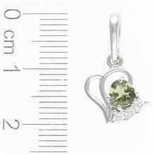 Silver pendant with moldavite and cubic zirconia 414Z