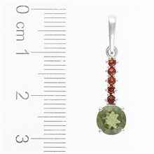 Silver pendant with moldavite and garnets 434G