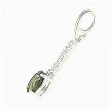 Silver pendant with moldavite and cubic zirconia 434Z