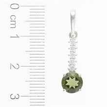 Silver pendant with moldavite and cubic zirconia 434Z