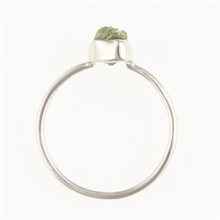 Silver ring with natural moldavite 011A