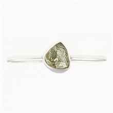 Silver ring with natural moldavite 011D