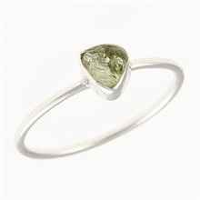 Silver ring with natural moldavite 011D