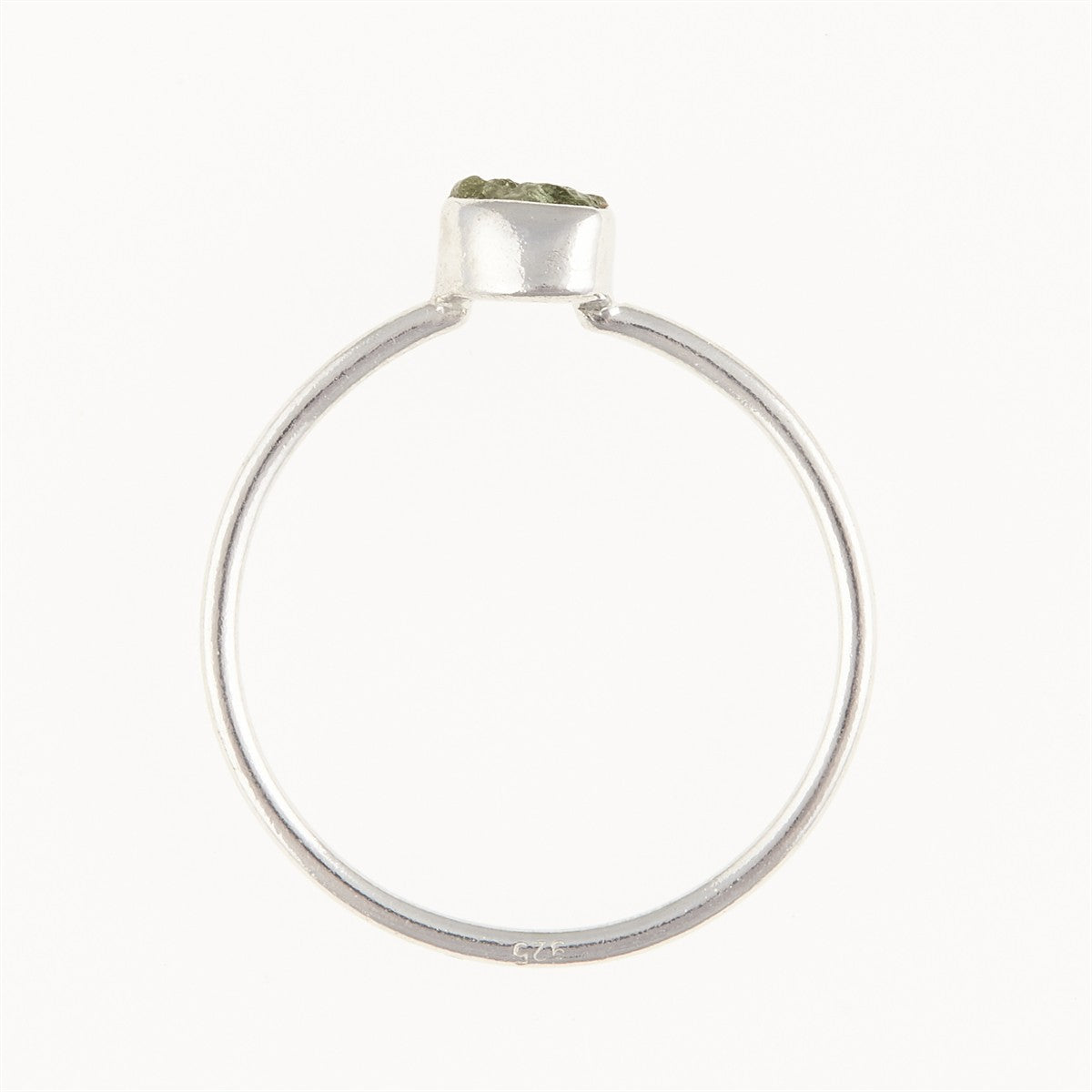 Silver ring with natural moldavite 011D