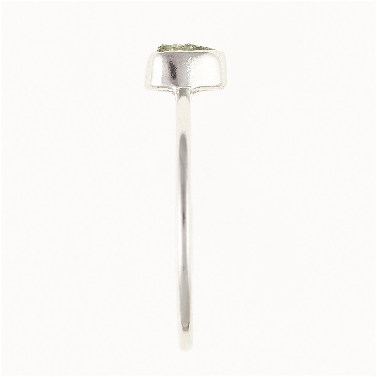 Silver ring with natural moldavite 011D