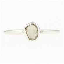 Silver ring with natural moldavite 011F