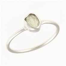 Silver ring with natural moldavite 011F