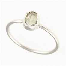 Silver ring with natural moldavite 011F