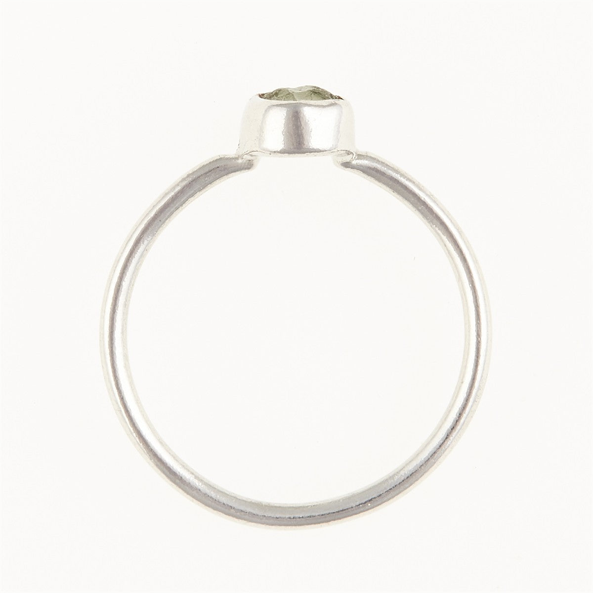 Silver ring with natural moldavite 011F