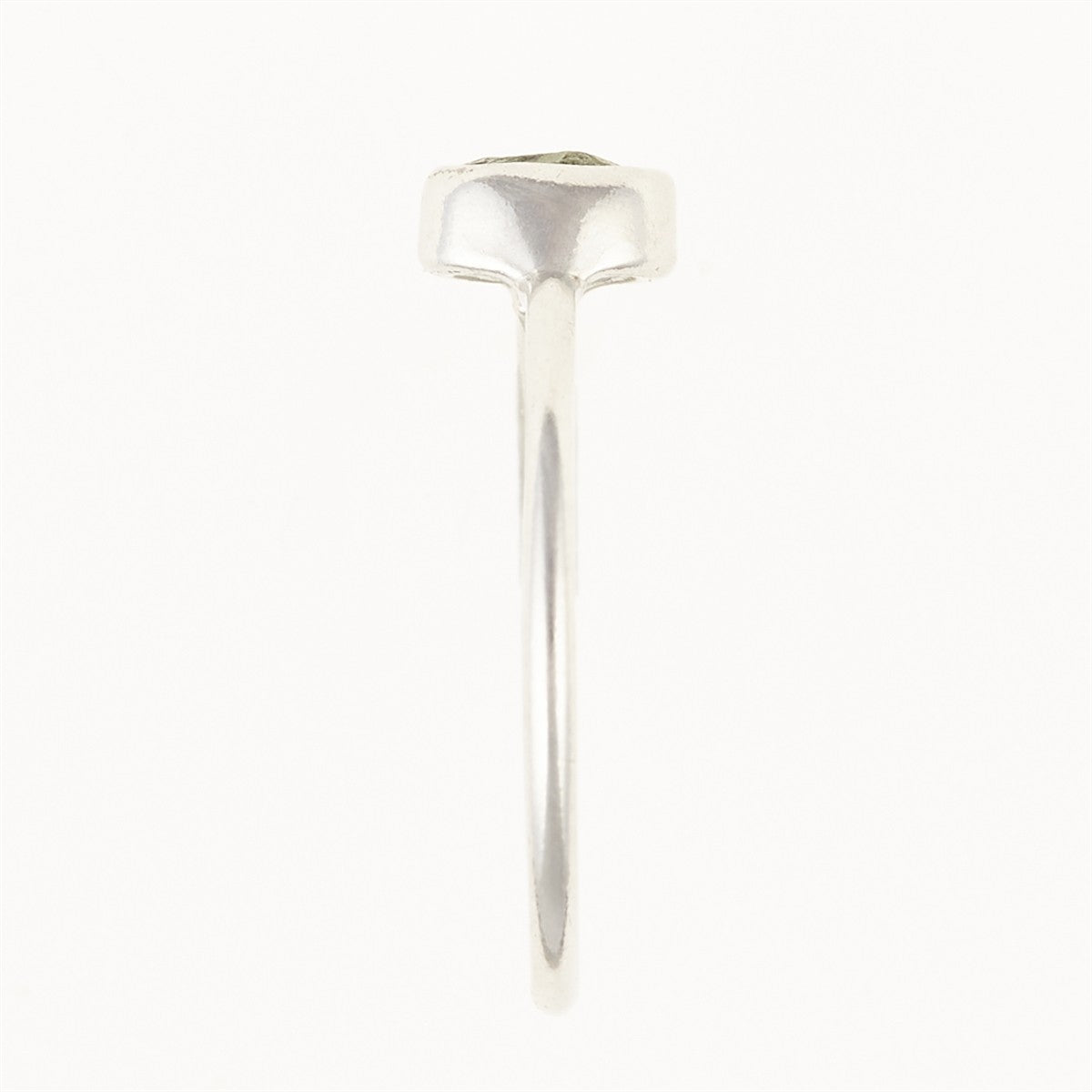 Silver ring with natural moldavite 011F