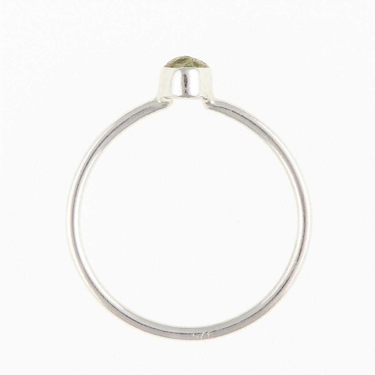 Silver ring with natural moldavite 011J