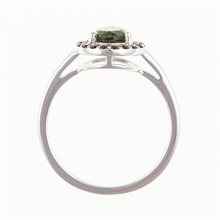Silver ring mit moldavite and garnets 048G