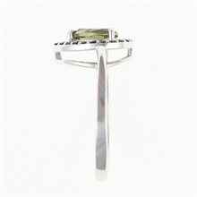 Silver ring mit moldavite and garnets 048G