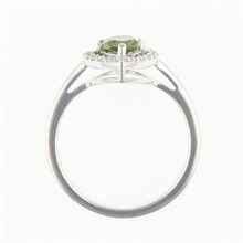 Silver ring mit moldavite and zircons 048Z