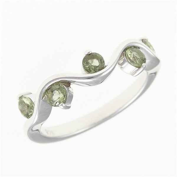 Anello in argento con Moldaviti 098