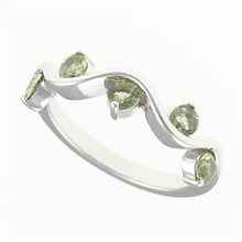 Anello in argento con Moldaviti 098
