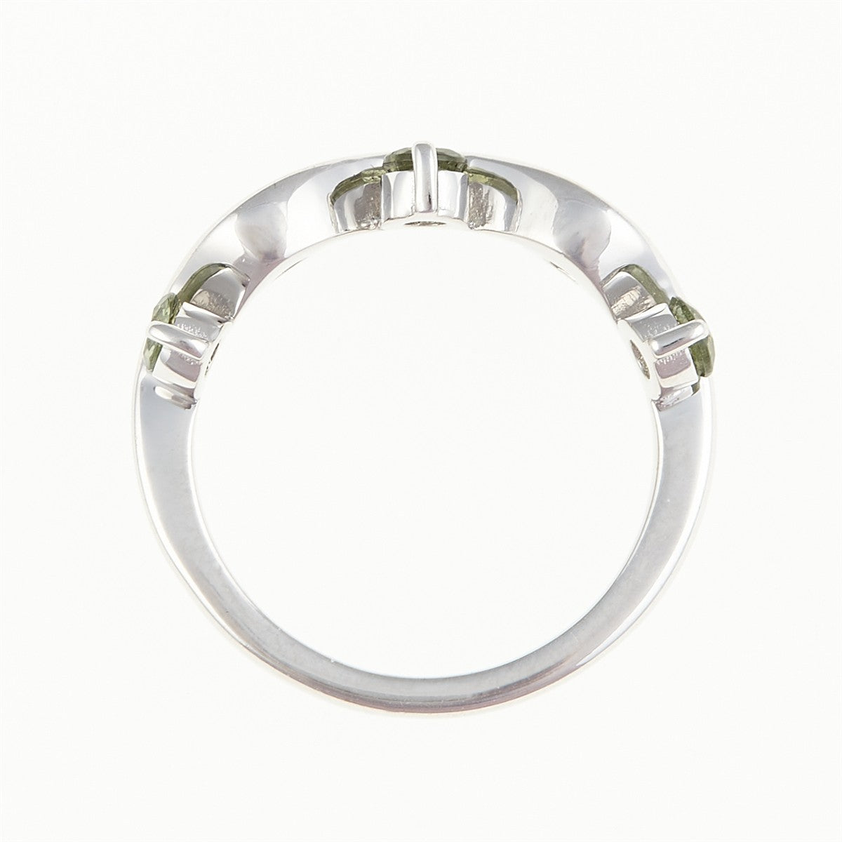Silver ring with moldavites 098