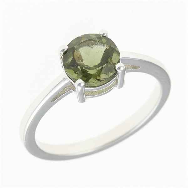 Anello Argento con moldavite 107