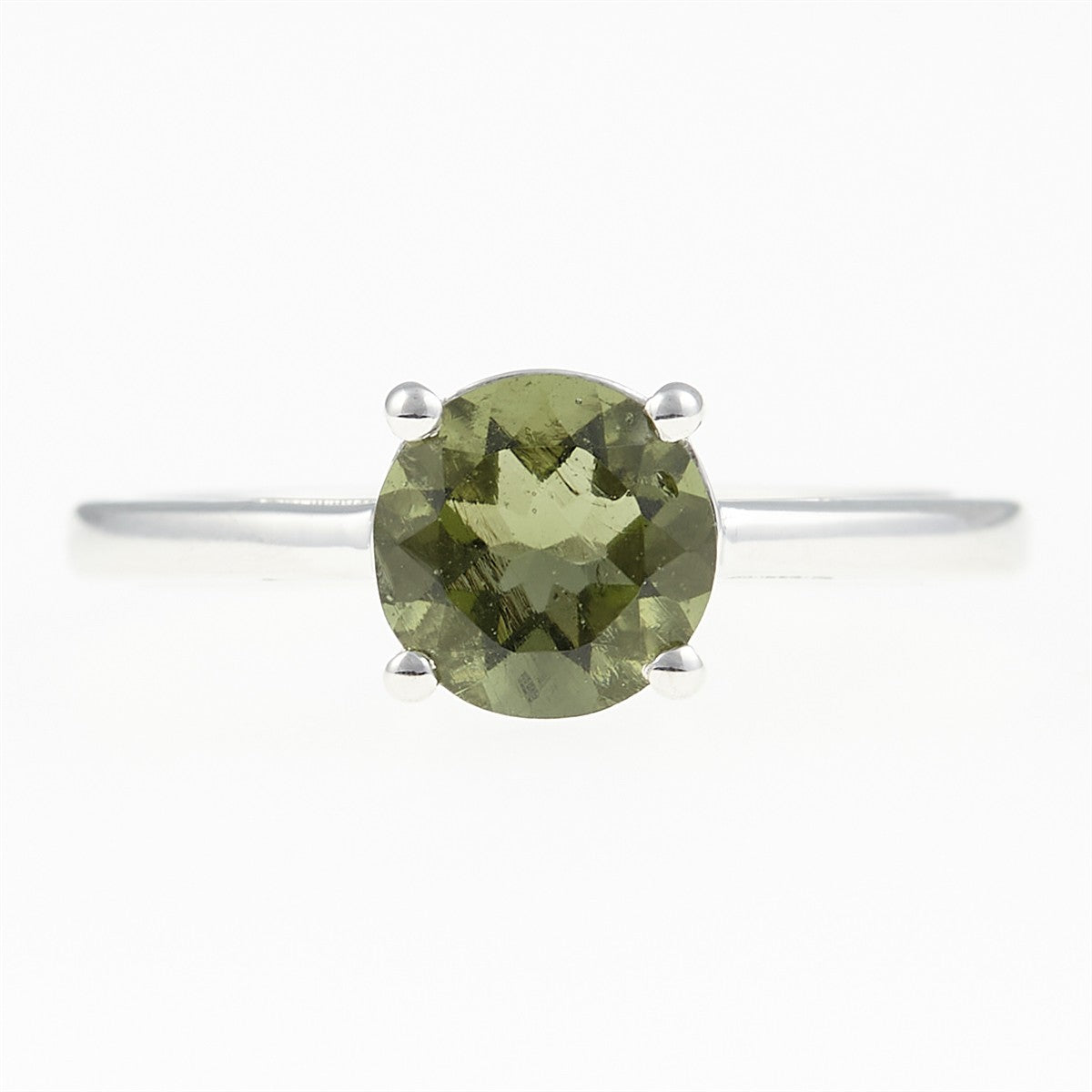 Silver ring with moldavite 107
