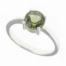 Anello Argento con moldavite 107