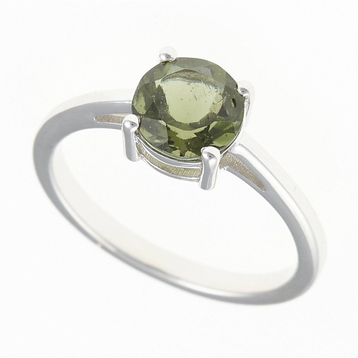 Silver ring with moldavite 107